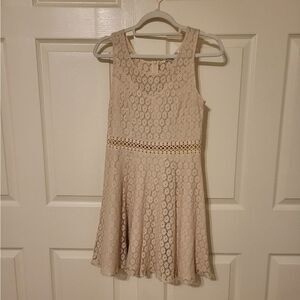 Collective Concepts cream lace sleeveless mini dress